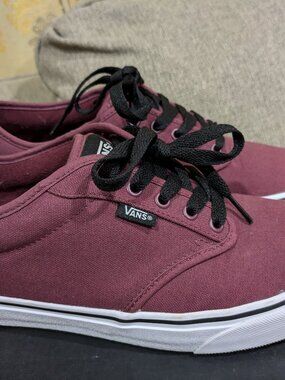 VANS Unisex Authentic Low Pro Shoes In Tawny Port Men 110.5 Great Condition Red